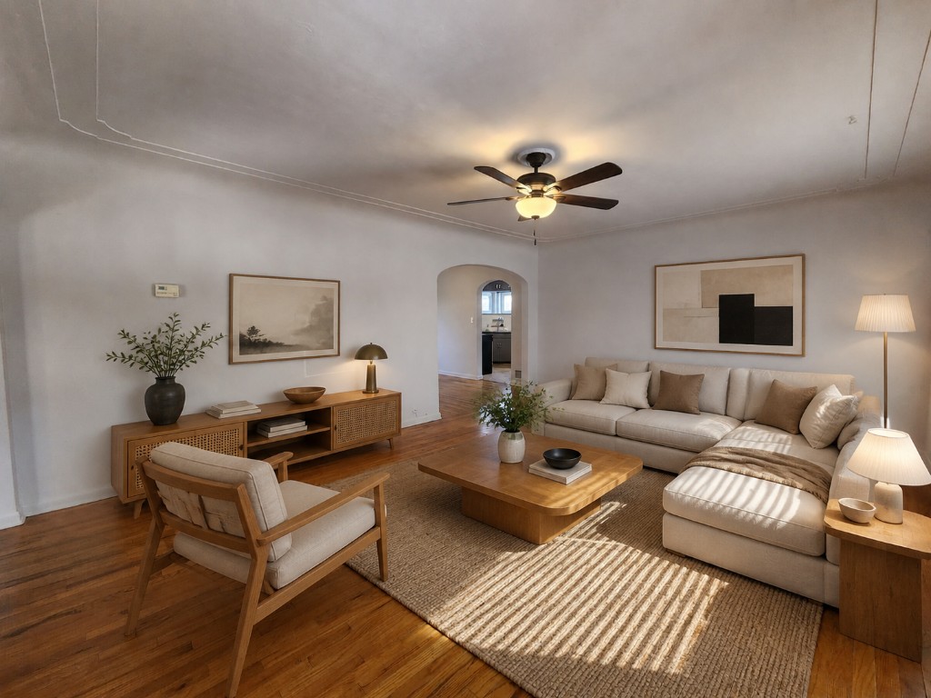 Japandi staged interior